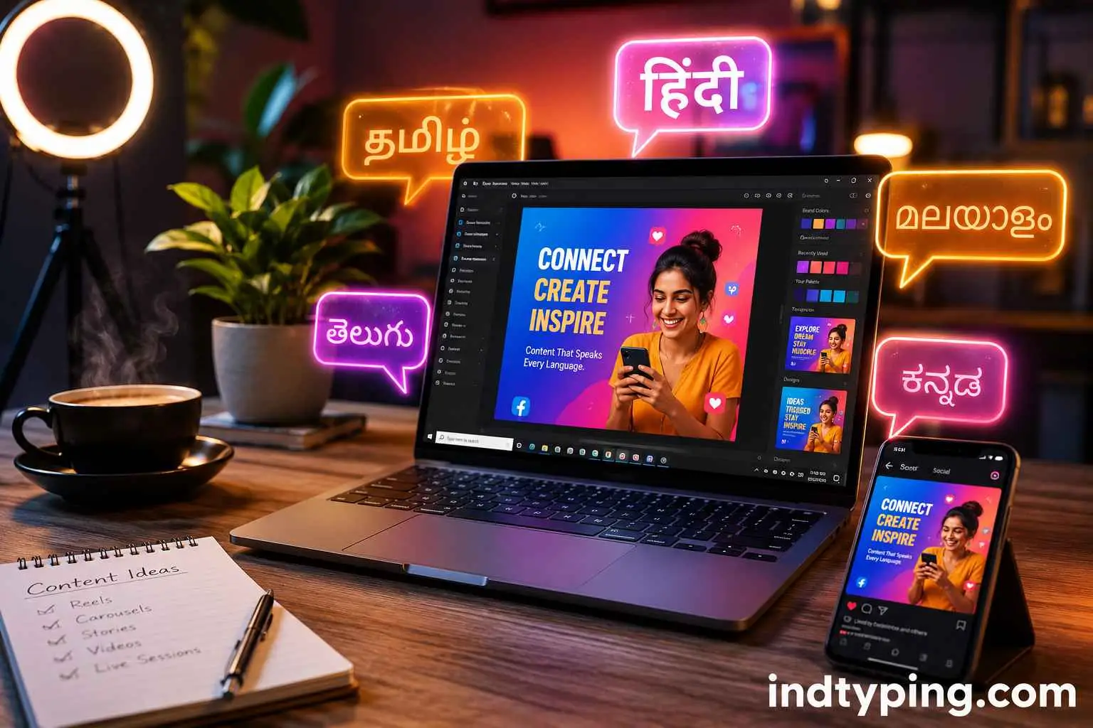 create multilingual social media posts